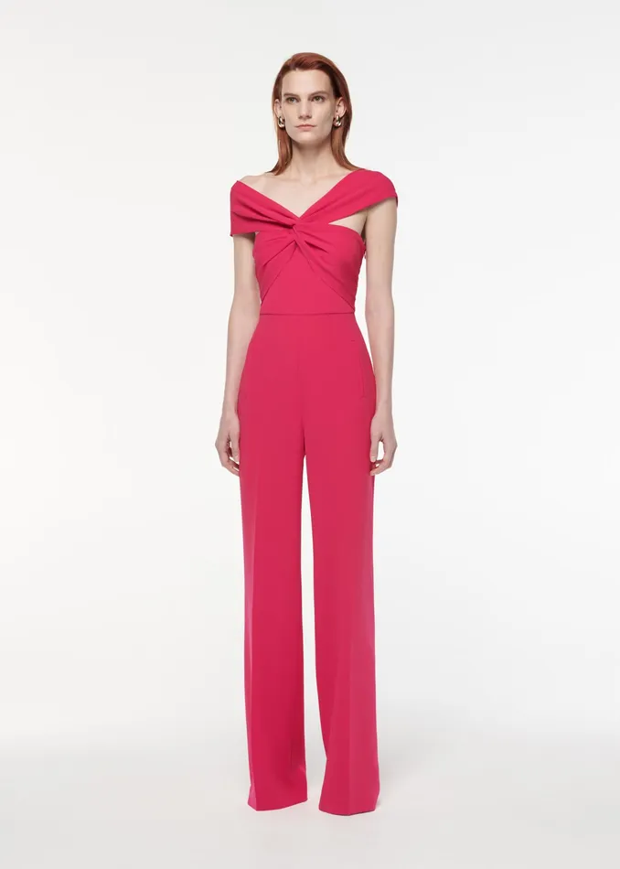 Women Roland Mouret Clothing Asymmetric Light Cady Jumpsuit