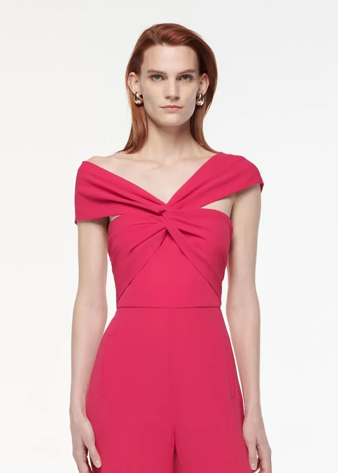 Women Roland Mouret Clothing Asymmetric Light Cady Jumpsuit