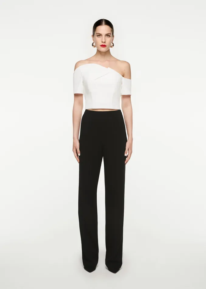 Women Roland Mouret Clothing Asymmetric Stretch Cady Top