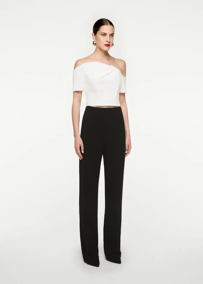Women Roland Mouret Clothing Asymmetric Stretch Cady Top