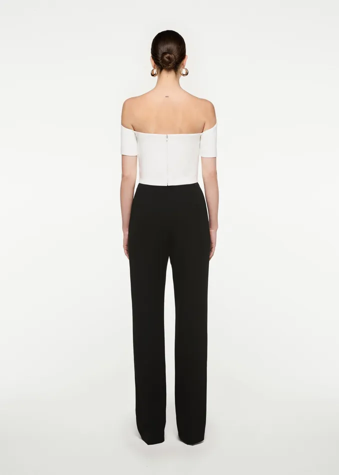 Women Roland Mouret Clothing Asymmetric Stretch Cady Top