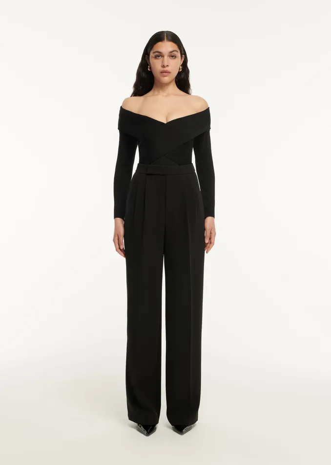 Women Roland Mouret Clothing Long Sleeve Flat Knit Bodysuit