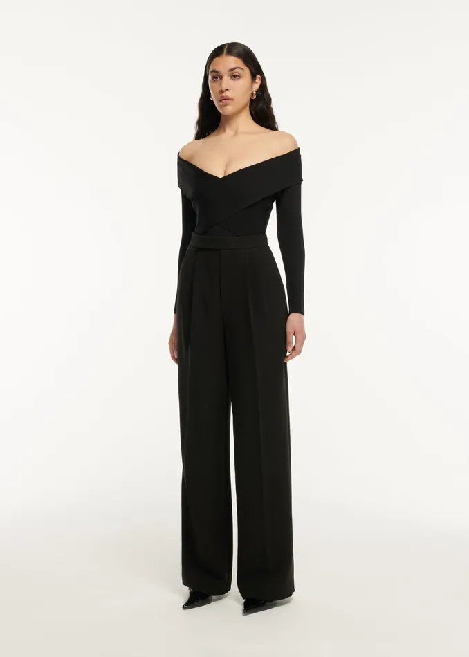 Women Roland Mouret Clothing Long Sleeve Flat Knit Bodysuit