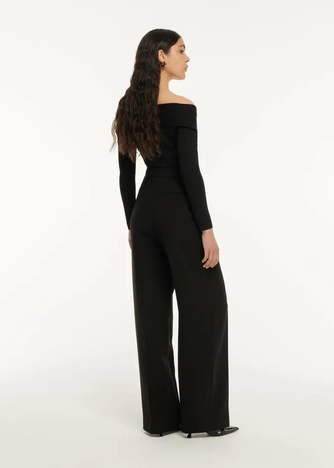 Women Roland Mouret Clothing Long Sleeve Flat Knit Bodysuit