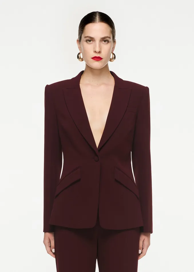 Women Roland Mouret Clothing Single Breasted Stretch Cady Blazer