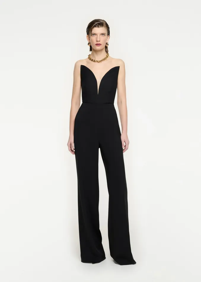 Women Roland Mouret Clothing Strapless Wool Silk Top