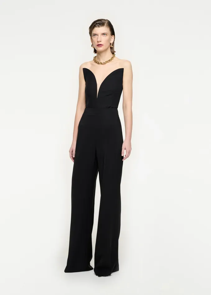 Women Roland Mouret Clothing Strapless Wool Silk Top
