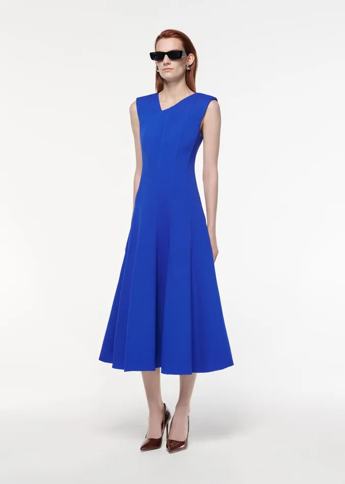 Women Roland Mouret Clothing Stretch Wool Silk Midi Dress