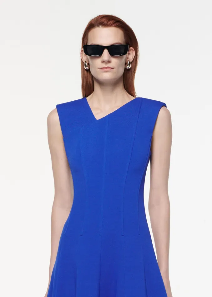 Women Roland Mouret Clothing Stretch Wool Silk Midi Dress