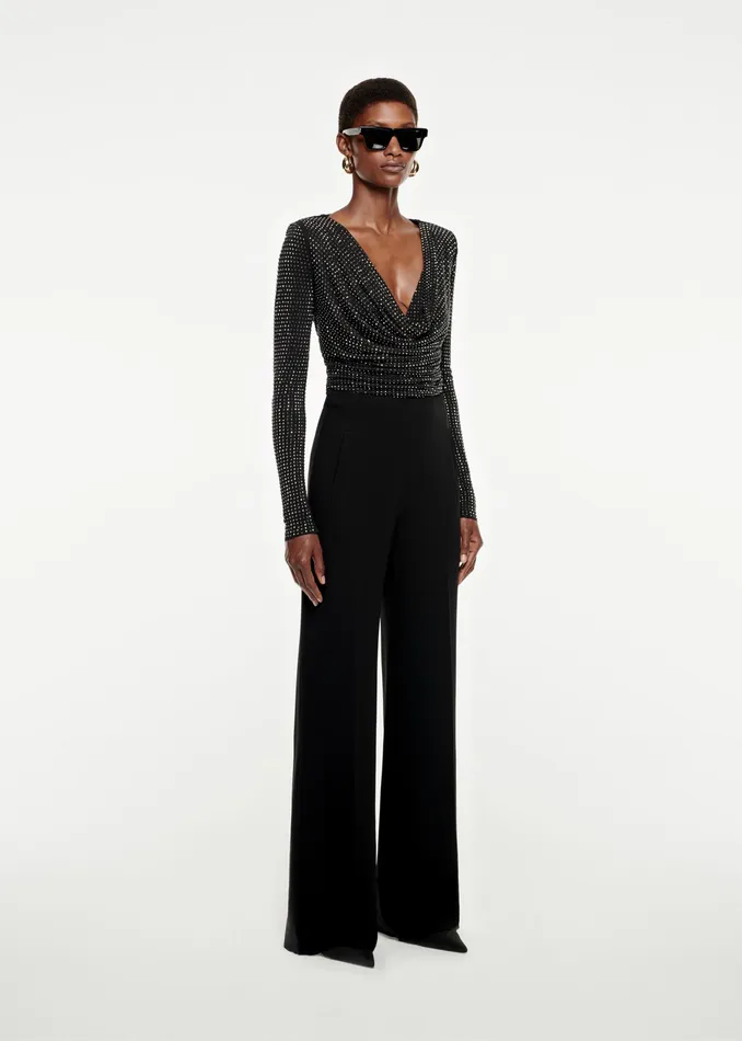 Women Roland Mouret Clothing Wide Leg StretchCady Trouser