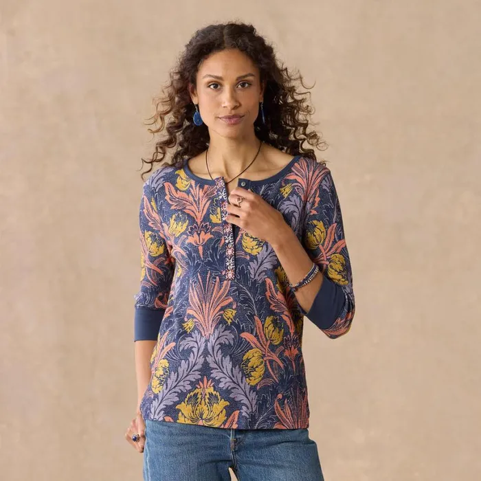 Women Rosehips Henley Petite Midnight Sundance Catalog Petite Styles