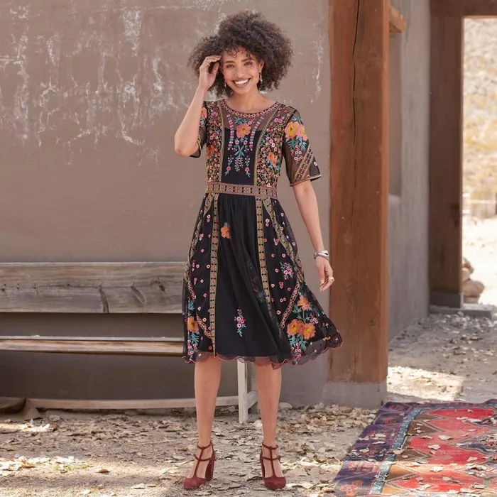 Women Roxanna Mesh Dress Onyx Sundance Catalog Dresses and Jumpsuits