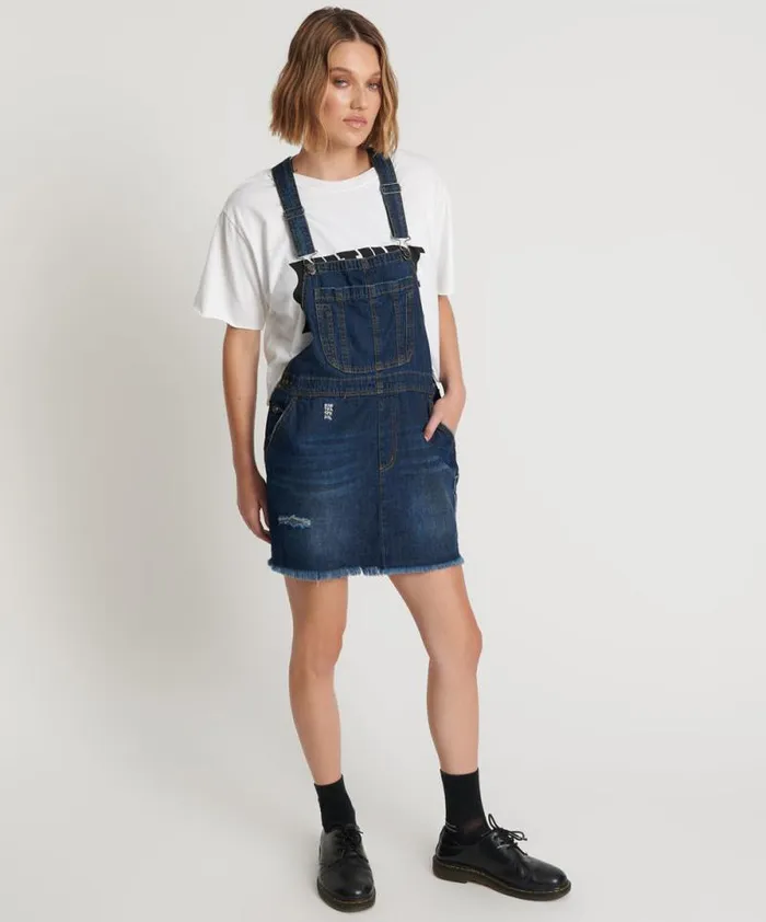 Women ROYAL BLUE MINI STANTON ST DRESS One Teaspoon Denim Dresses Women ROYAL BLUE MINI STANTON ST DRESS One Teaspoon Denim Dresses