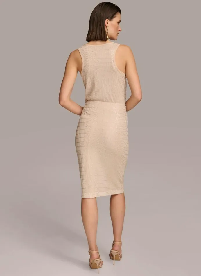 Women RUCHED SIDE SEQUIN SKIRT Sand Donna Karan New York Skirts Women RUCHED SIDE SEQUIN SKIRT Sand Donna Karan New York Skirts