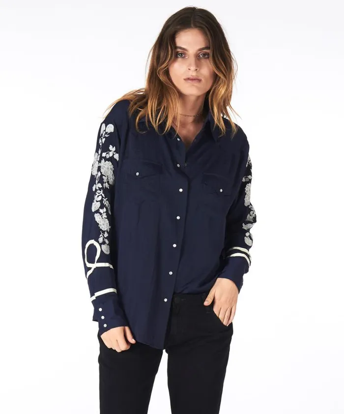 Women SAN CERENA SHIRT BLUE One Teaspoon Shirts