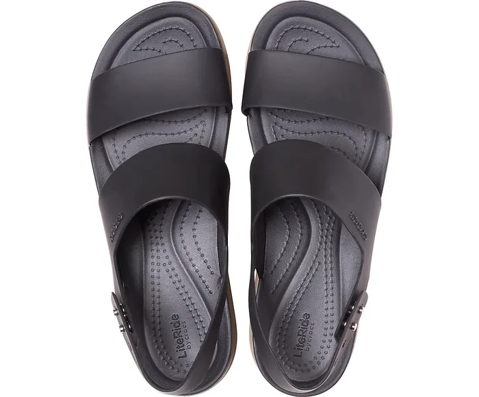Women Sandals Crocs Crocs Brooklyn Low Wedge Black Mushroom
