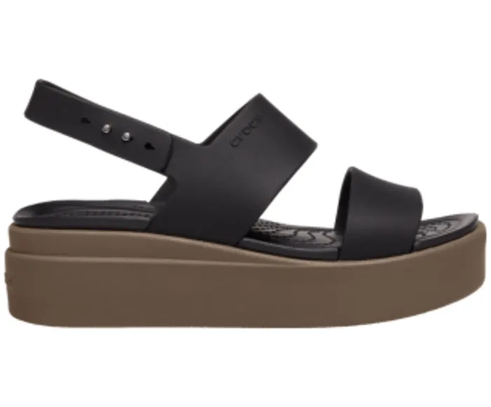 Women Sandals Crocs Crocs Brooklyn Low Wedge Black Mushroom