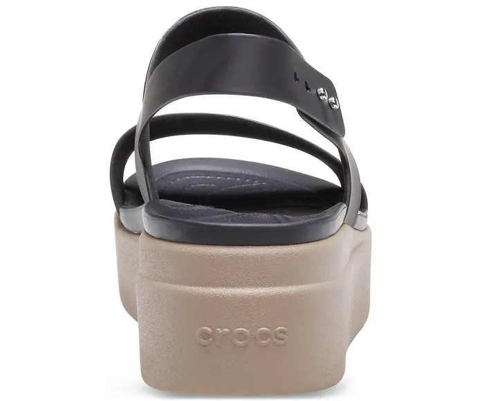 Women Sandals Crocs Crocs Brooklyn Low Wedge Black Mushroom