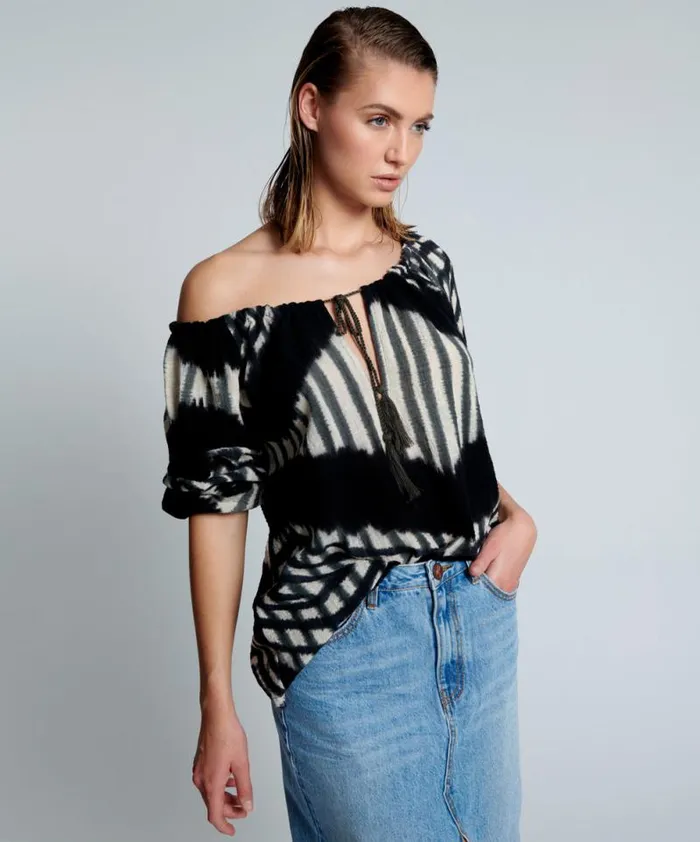 Women SANTORINI HAND PRINTED MINOAN TOP One Teaspoon Tops Women SANTORINI HAND PRINTED MINOAN TOP One Teaspoon Tops