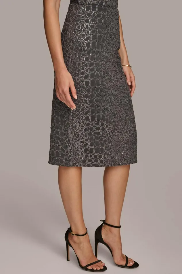 Women SEQUIN EMBELIISHED SKIRT Iron Donna Karan New York Skirts Women SEQUIN EMBELIISHED SKIRT Iron Donna Karan New York Skirts