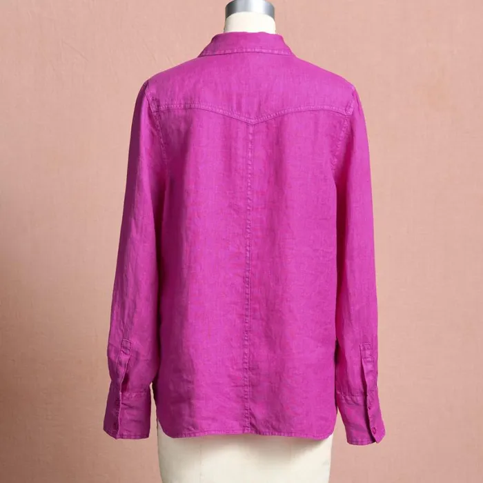 Women Serengeti Linen Shirt Fuchsia Sundance Catalog Tops Women Serengeti Linen Shirt Fuchsia Sundance Catalog Tops