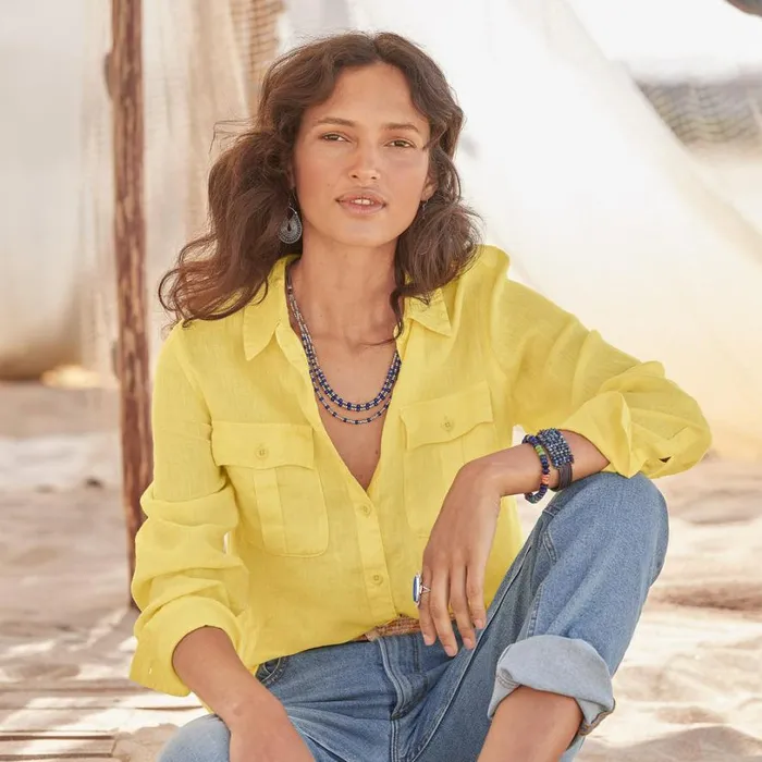 Women Serengeti Linen Shirt Fuchsia Sundance Catalog Tops Women Serengeti Linen Shirt Fuchsia Sundance Catalog Tops