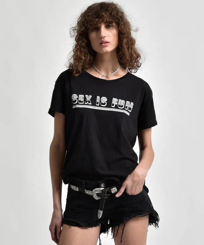 Women SEX IS FUN TEE BLACK One Teaspoon Graphic Tees Women SEX IS FUN TEE BLACK One Teaspoon Graphic Tees