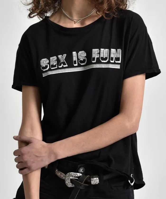 Women SEX IS FUN TEE BLACK One Teaspoon Graphic Tees Women SEX IS FUN TEE BLACK One Teaspoon Graphic Tees