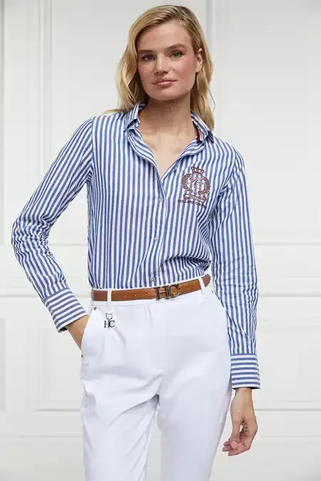 Women Shirts and Blouses Holland Cooper Classic Button Down Shirt Navy Stripe Women Shirts and Blouses Holland Cooper Classic Button Down Shirt Navy Stripe