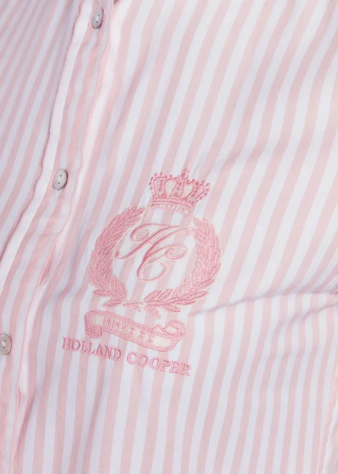 Women Shirts and Blouses Holland Cooper Classic Button Down Shirt Pink Stripe Women Shirts and Blouses Holland Cooper Classic Button Down Shirt Pink Stripe