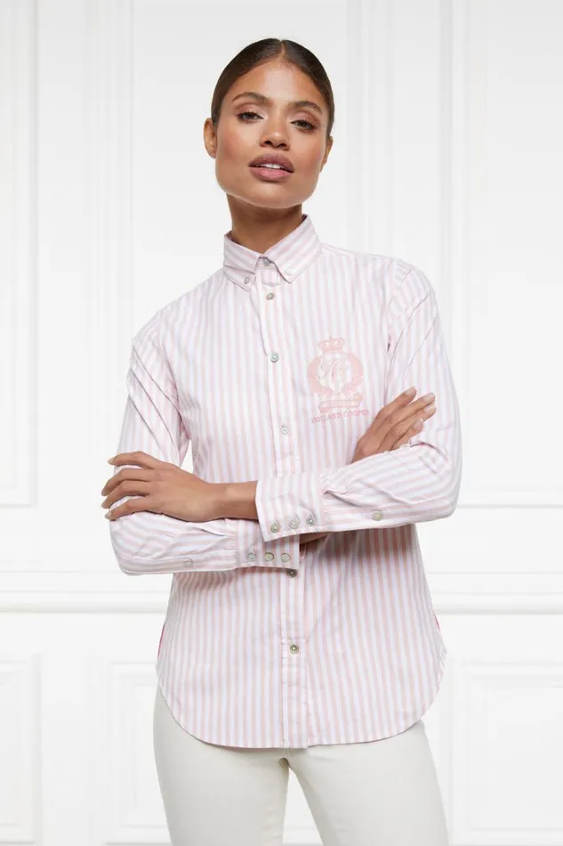 Women Shirts and Blouses Holland Cooper Classic Button Down Shirt Pink Stripe Women Shirts and Blouses Holland Cooper Classic Button Down Shirt Pink Stripe