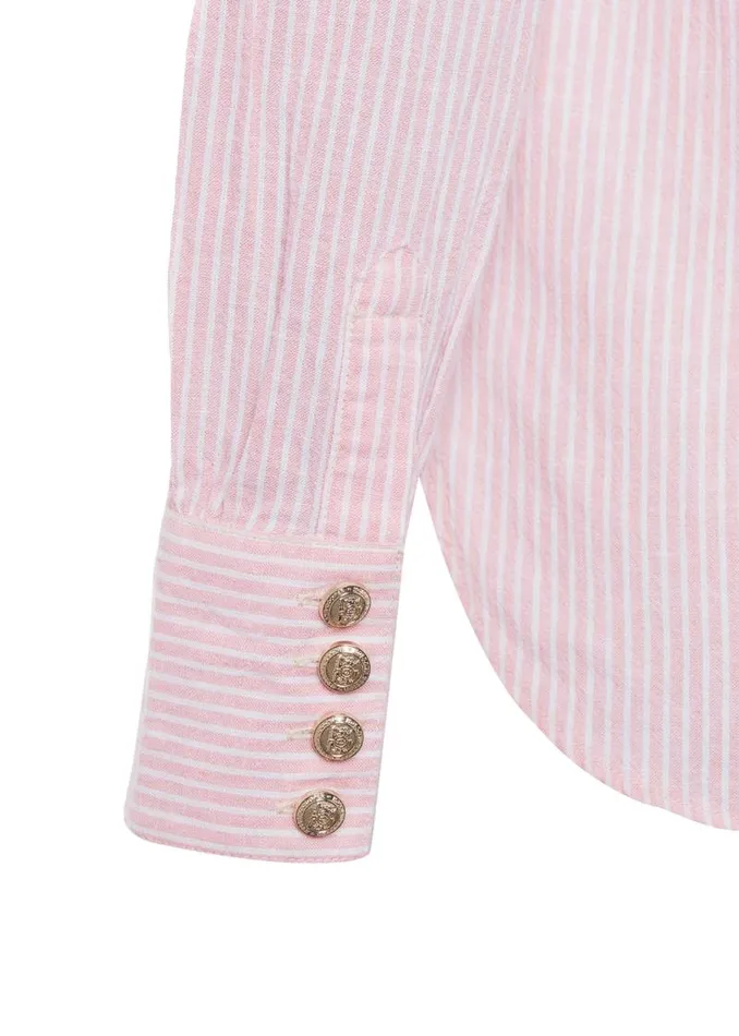 Women Shirts and Blouses Holland Cooper Classic VNeck Blouse Pink Stripe Women Shirts and Blouses Holland Cooper Classic VNeck Blouse Pink Stripe