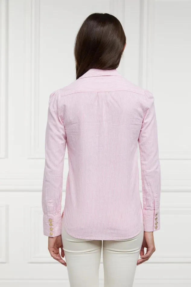 Women Shirts and Blouses Holland Cooper Classic VNeck Blouse Pink Stripe Women Shirts and Blouses Holland Cooper Classic VNeck Blouse Pink Stripe