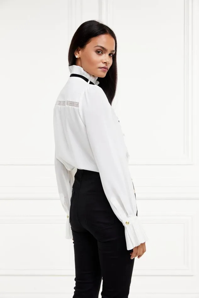 Women Shirts and Blouses Holland Cooper Olivia Tie Shirt White Women Shirts and Blouses Holland Cooper Olivia Tie Shirt White