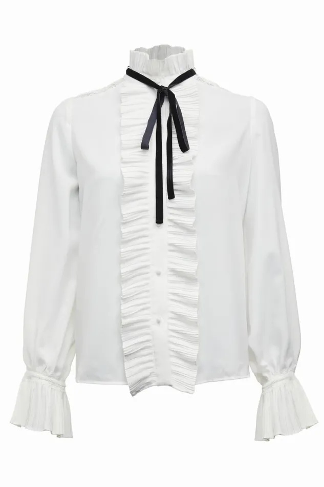 Women Shirts and Blouses Holland Cooper Olivia Tie Shirt White Women Shirts and Blouses Holland Cooper Olivia Tie Shirt White