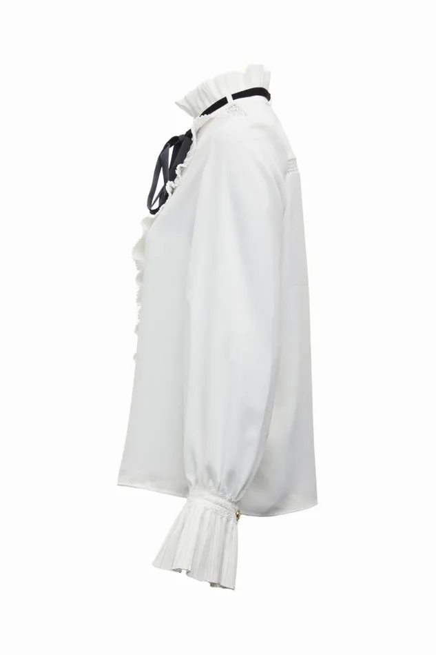 Women Shirts and Blouses Holland Cooper Olivia Tie Shirt White Women Shirts and Blouses Holland Cooper Olivia Tie Shirt White