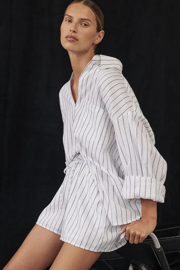 Women Shirts DISSH OLLIE WHITE STRIPE SHIRT