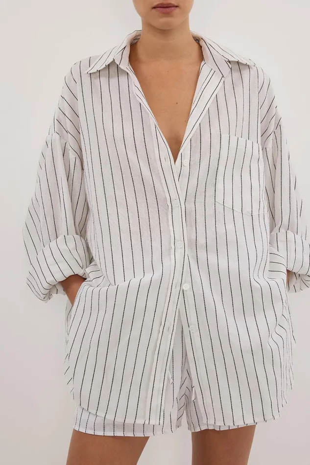 Women Shirts DISSH OLLIE WHITE STRIPE SHIRT