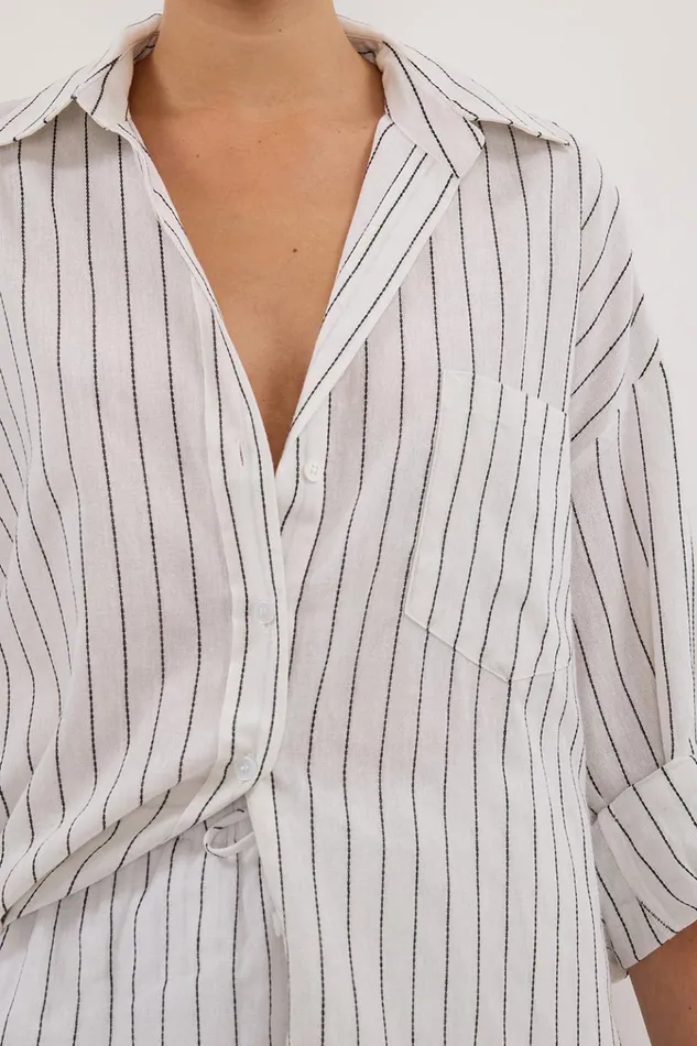 Women Shirts DISSH OLLIE WHITE STRIPE SHIRT
