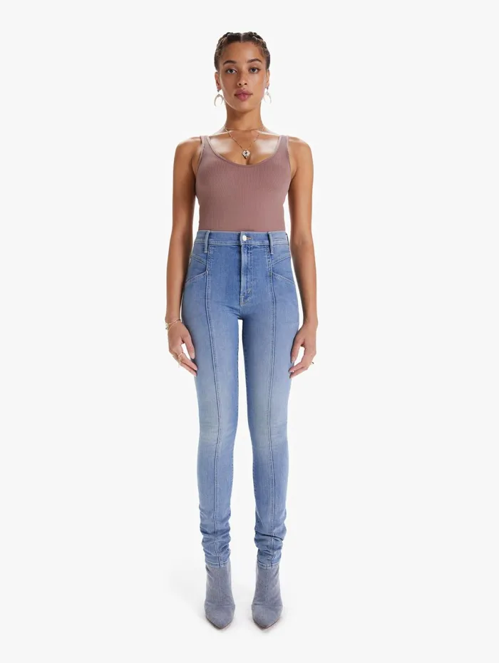 Women Skinny Mother Denim The Seamed Swooner Hover Medium Blue