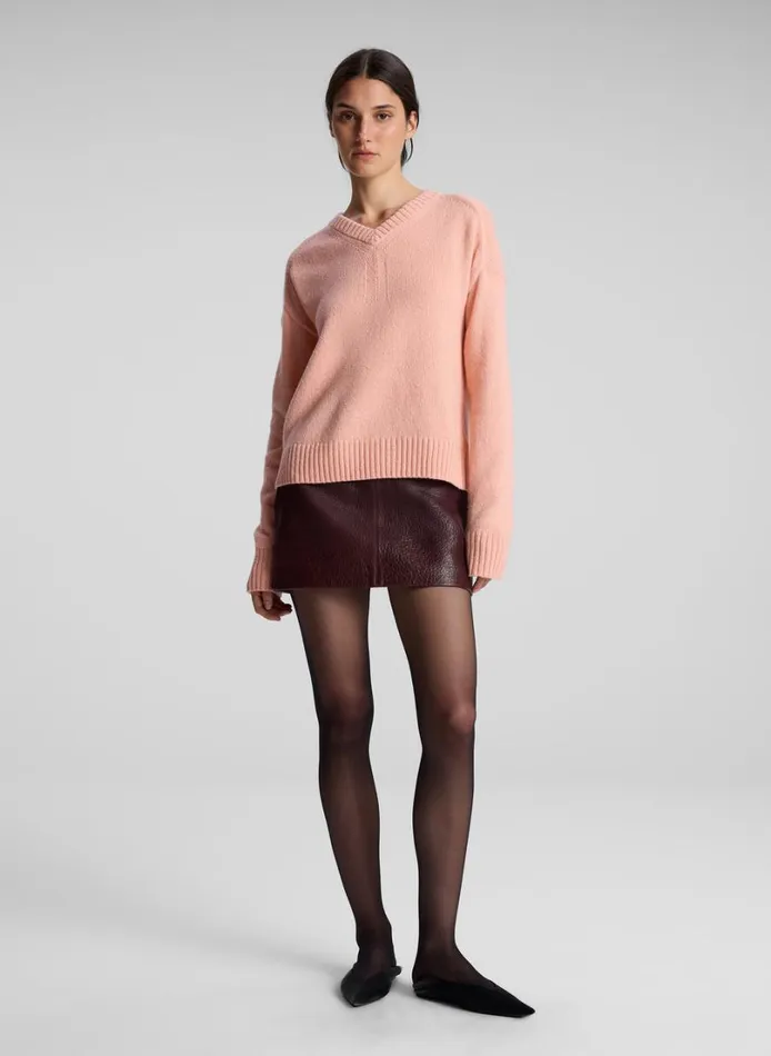 Women Skirts ALC Cowan Leather Mini Skirt Umber