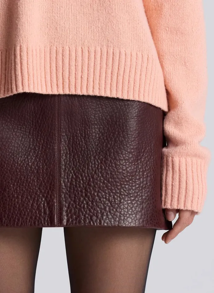 Women Skirts ALC Cowan Leather Mini Skirt Umber
