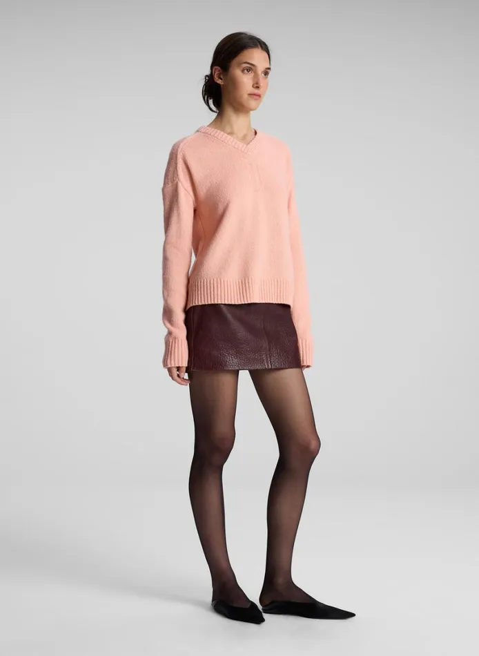 Women Skirts ALC Cowan Leather Mini Skirt Umber