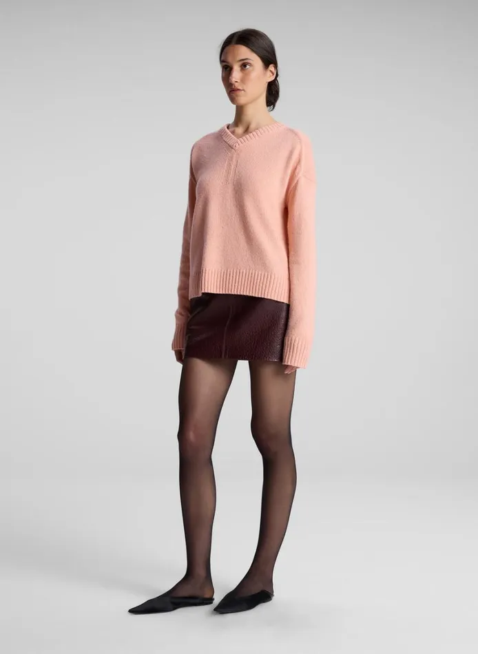 Women Skirts ALC Cowan Leather Mini Skirt Umber