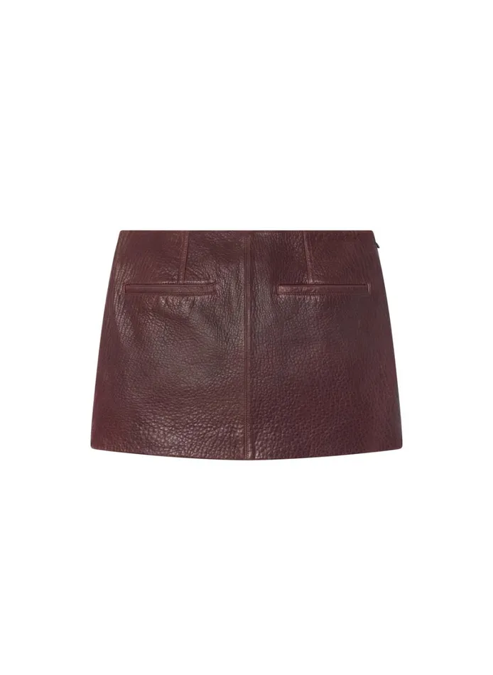 Women Skirts ALC Cowan Leather Mini Skirt Umber