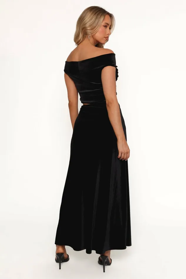 Women Skirts Petal and Pup Suri Velvet Maxi Skirt Black