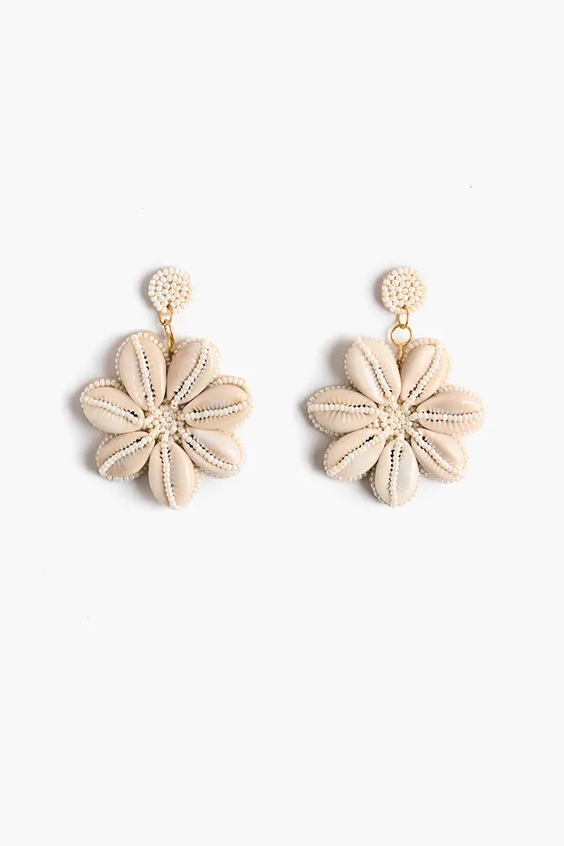 Women Small Accessories America and Beyond Floral Shells Beaded Earrings