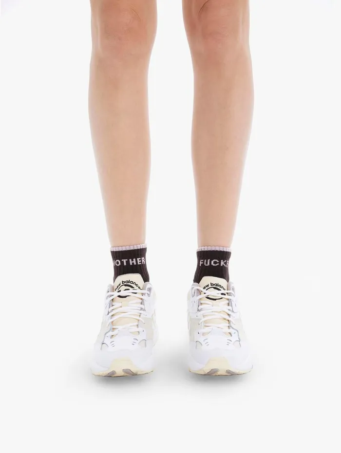Women SocksLaces Mother Denim Baby Steps Ankle Black