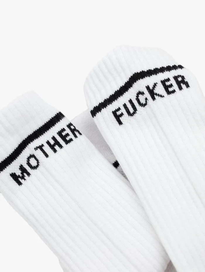 Women SocksLaces Mother Denim Baby Steps White