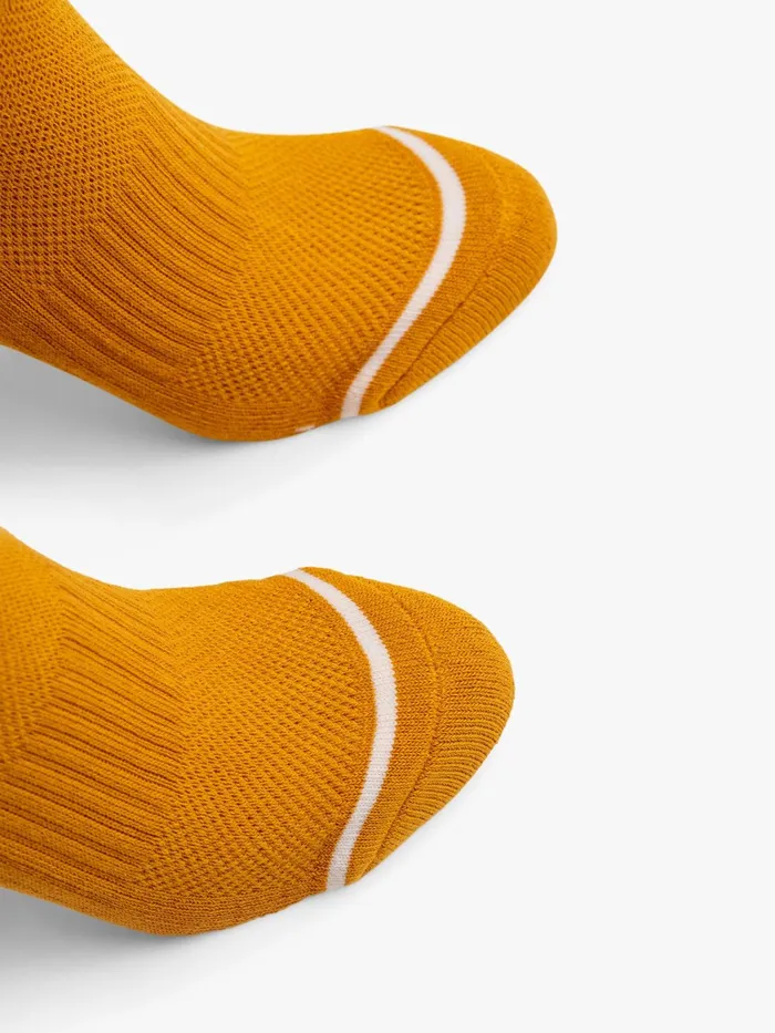 Women SocksLaces Mother Denim Baby Steps Yellow